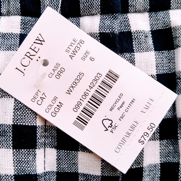 J. CREW Gingham linen-cotton Holland Pant Size 6 - Picture 16 of 16